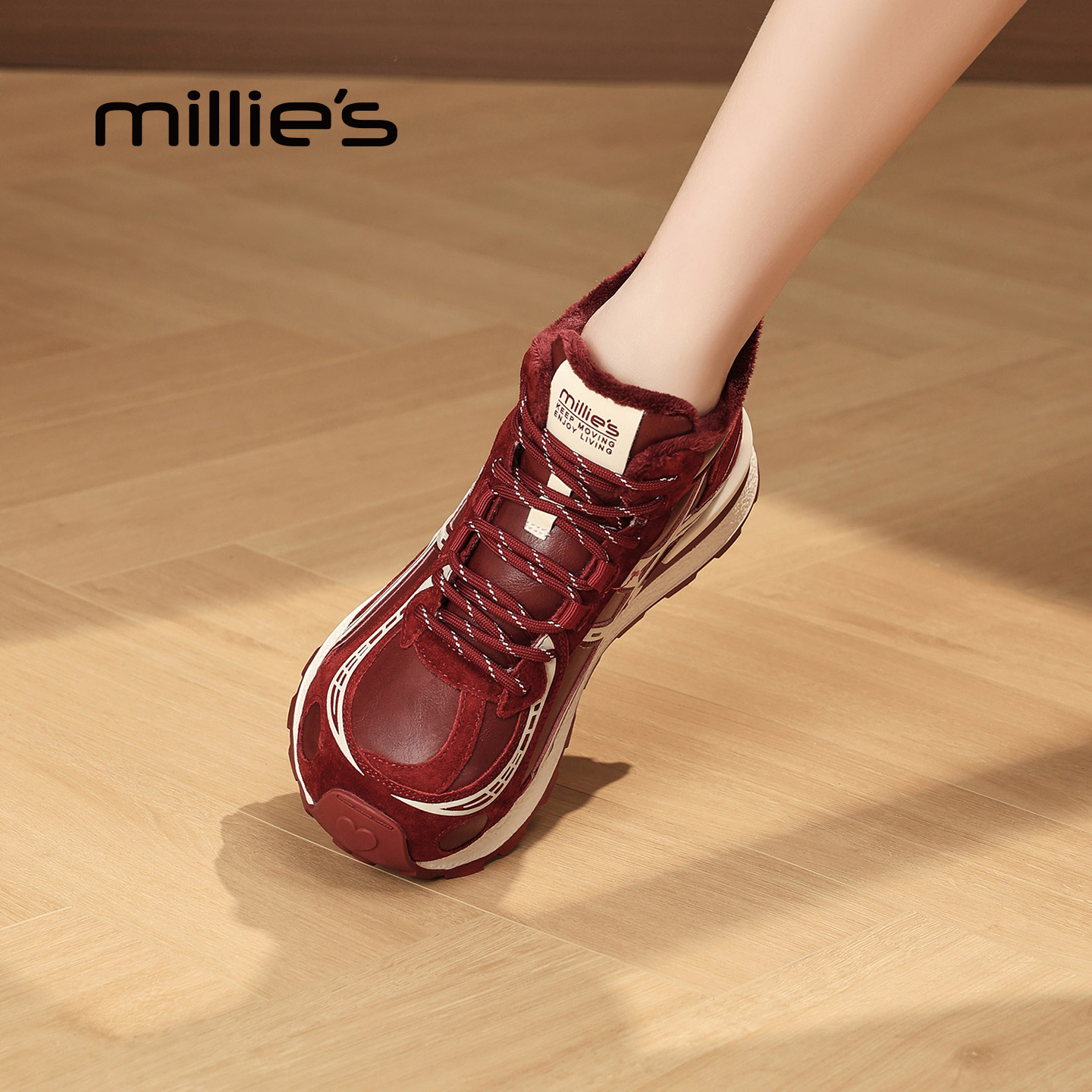 MILLIE'S/妙丽百搭加绒老爹鞋