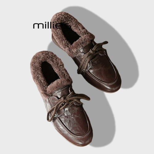 MILLIE'S妙丽圆头单鞋舒适棉鞋