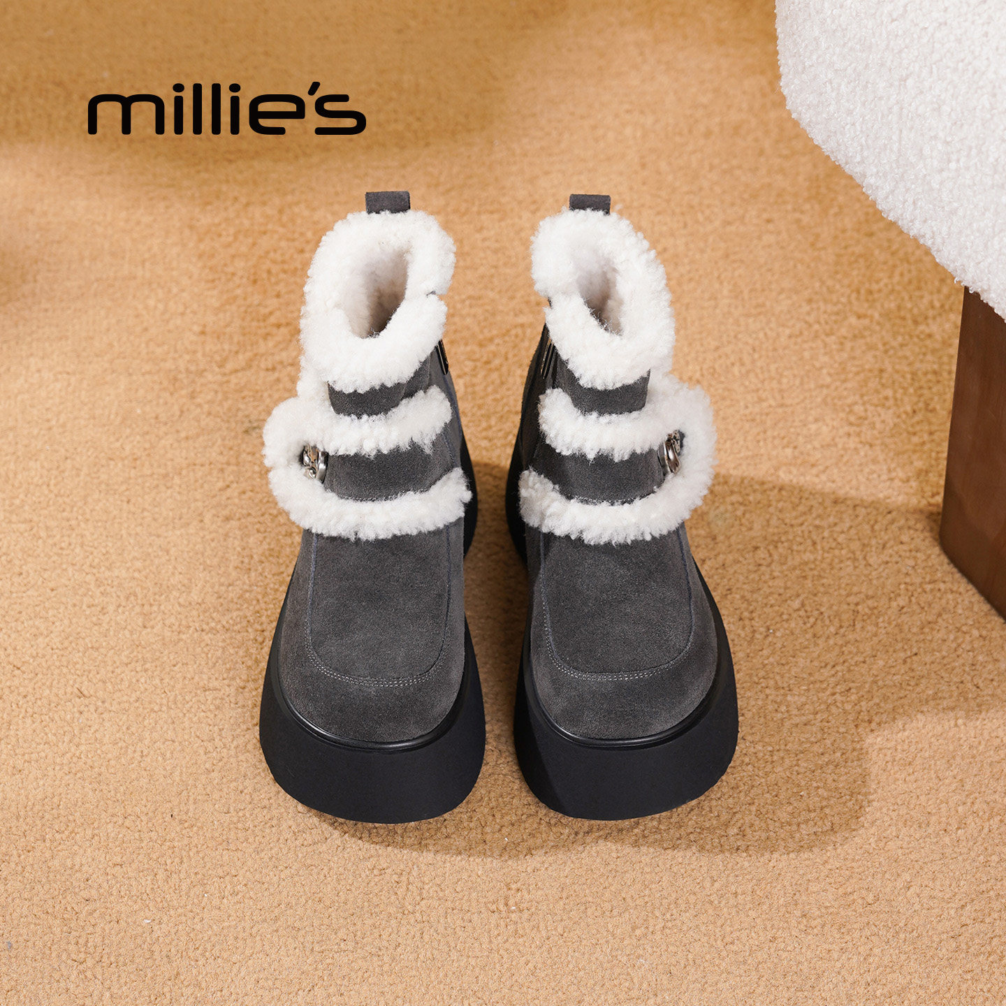 MILLIE'S/妙丽加绒加厚保暖棉鞋