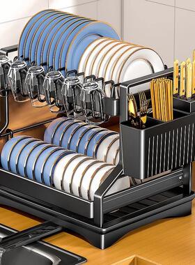 德国QSG碗碟沥水架碗架收纳层架厨房置物架多功能碗筷柜家用收纳