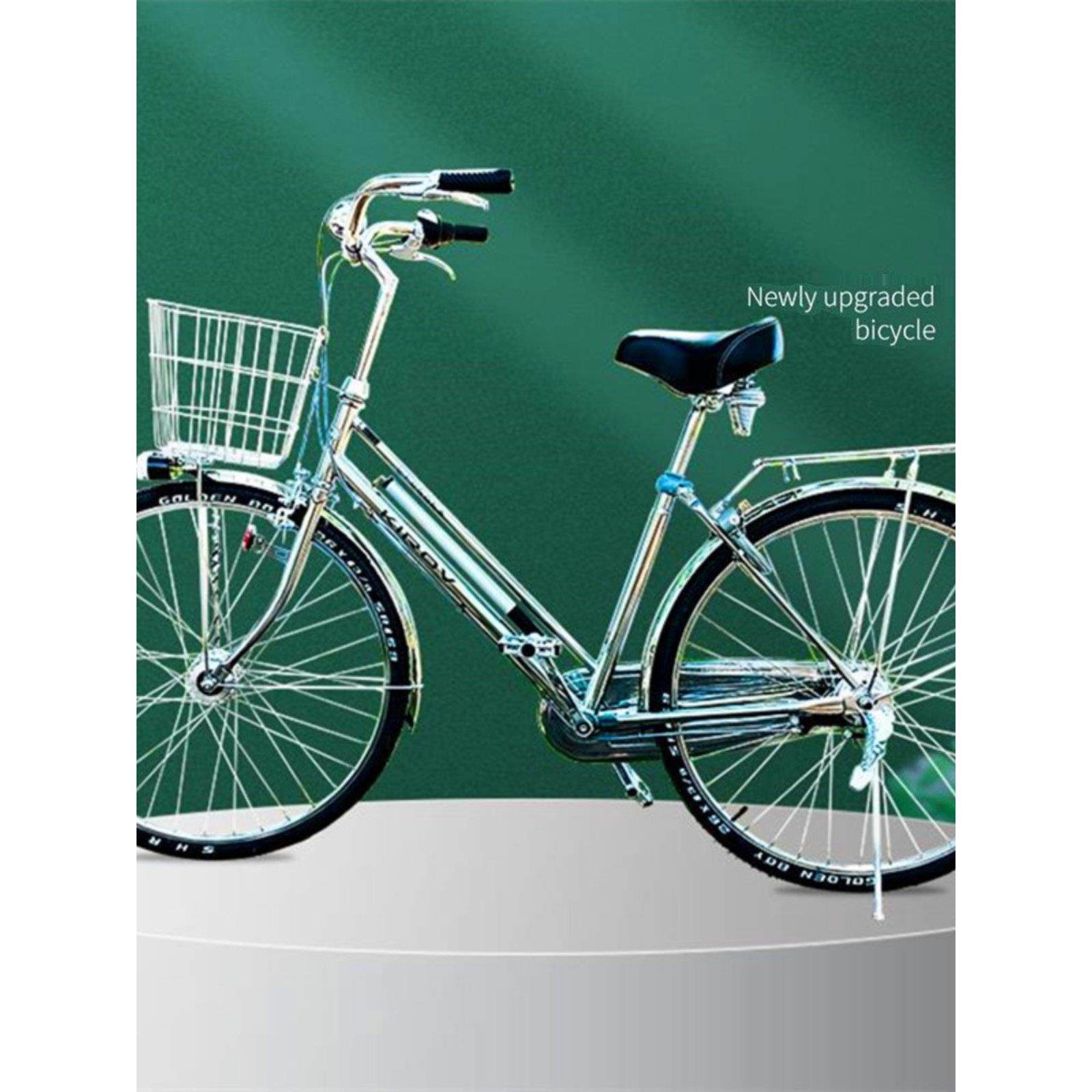 基洛夫自行车不锈钢日式三速通勤自行车城市覆古自行车老式弯曲