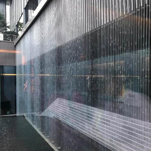 拉线 线水帘水幕流水墙瀑布屏风景观工程庭院前台装饰摆饰钢丝线
