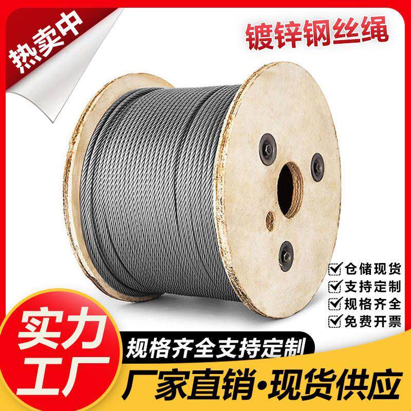 镀锌钢丝绳 生命线 安全绳 不包塑钢丝绳 捆拉绳 装饰拉线 牵厂家
