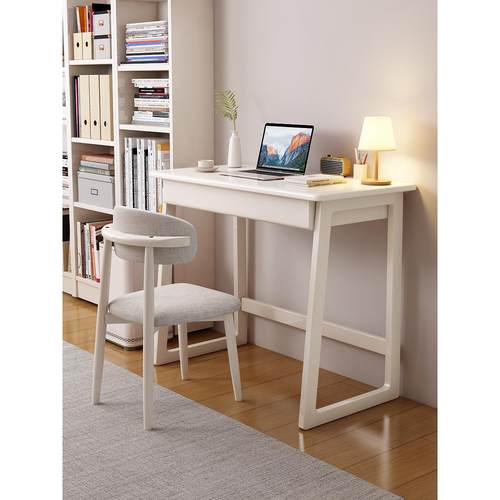 北欧实木窄书桌45cm宽学生家用电脑桌小户型学习桌卧室简约梳妆台