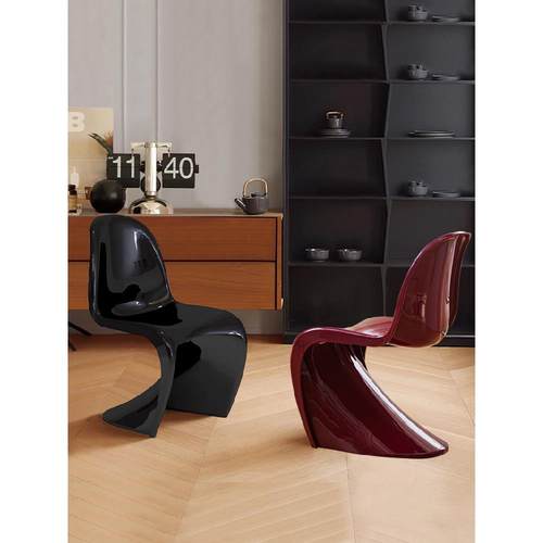 北欧家用餐椅轻奢高级感潘东椅设计师椅子餐桌椅网红潘通椅化妆椅