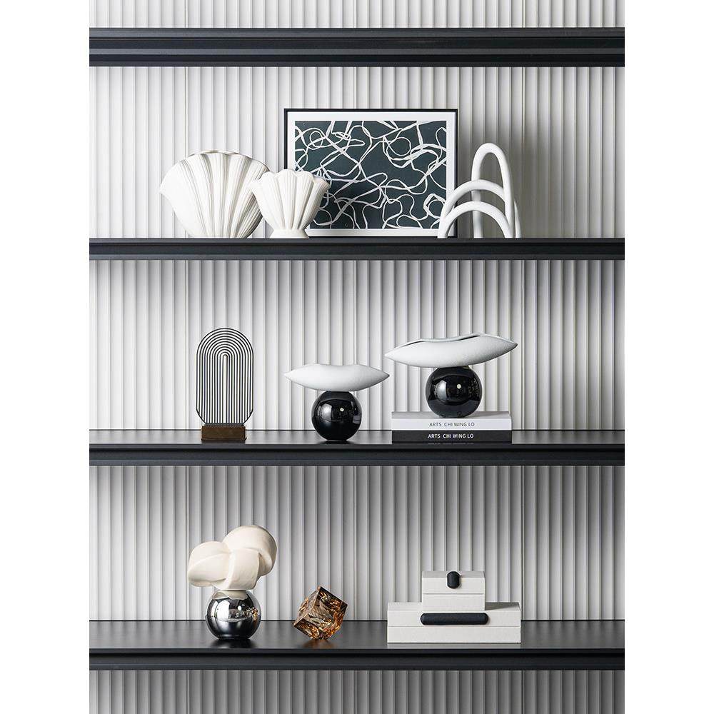 高档格调家居电视背景墙隔断书柜开放格摆件小众设计极简软装饰品