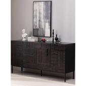 北欧覆古手工雕刻餐具柜轻豪华工业风格 实木入口柜电视柜客厅储物