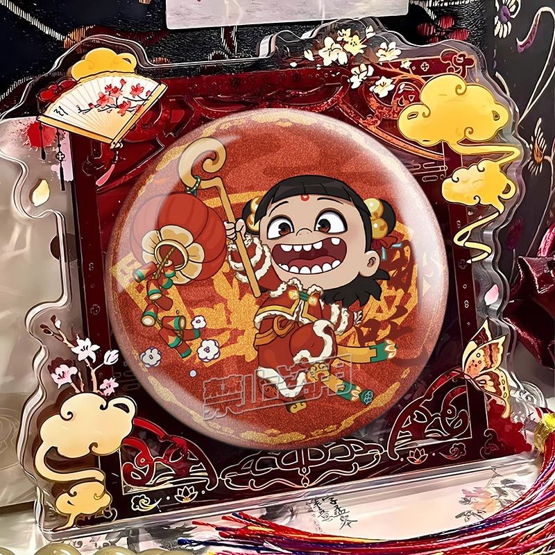 哪吒之魔童闹海双闪吧唧电影周边敖丙徽章礼物胸针挂件同人谷子