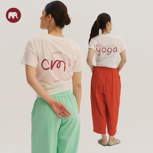 omshan· 限量· i'm a yogi纯棉T恤日常短袖瑜伽上衣罩衫
