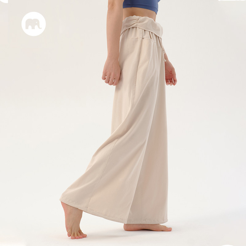 omshan·I'm a yogi·抽褶两穿阔腿翻腰裤 可束脚宽松瑜伽裤,运动/瑜伽/健身/球迷用品,瑜伽长裤,淘宝优惠券,粉丝福利购,淘宝优惠卷