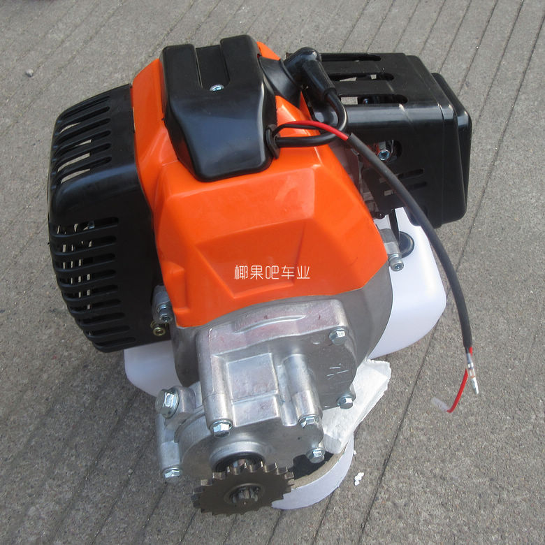 手拉启动迷你摩托车发动机滑u板车49cc两冲程40-5汽油机变速箱油