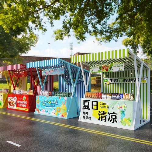 市集摊位展示架大型展会促销摆摊架美食街夜市摊位架可移动地摊架