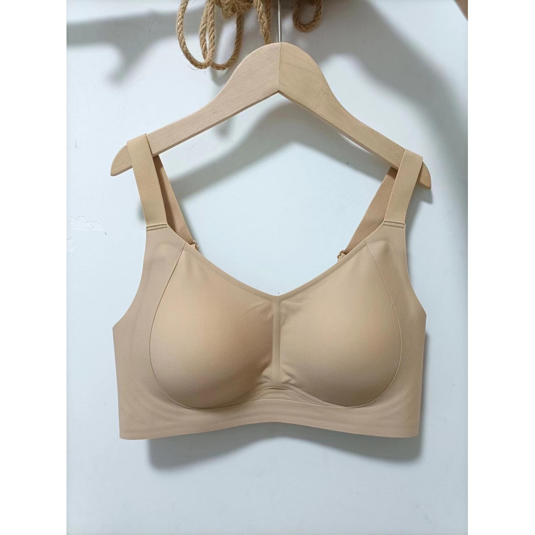 HR升级反重力大胸显小果冻软支撑内衣女无痕薄款无钢圈调整型文胸