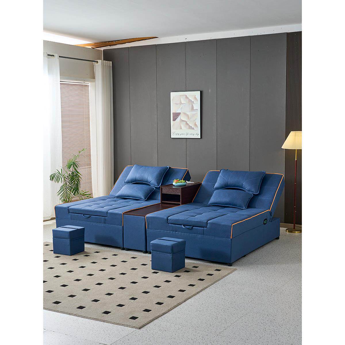 足浴洗脚按摩一体床足疗沙发电动按摩采耳SPA床洗浴大厅休息躺椅