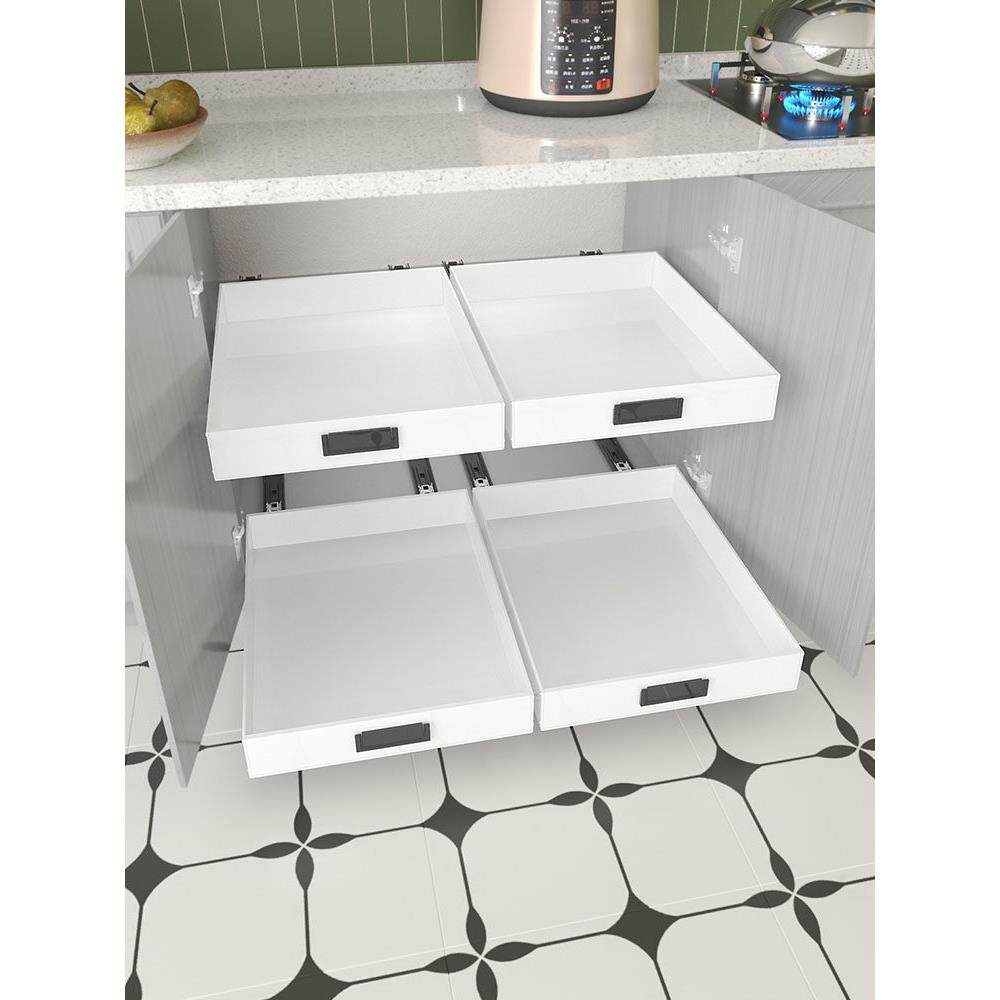 环保厨房超深柜改造抽屉托盘衣柜橱柜子带轨道分层收纳盒全PP材料,收纳整理,收纳箱,淘宝优惠券,粉丝福利购,淘宝优惠卷