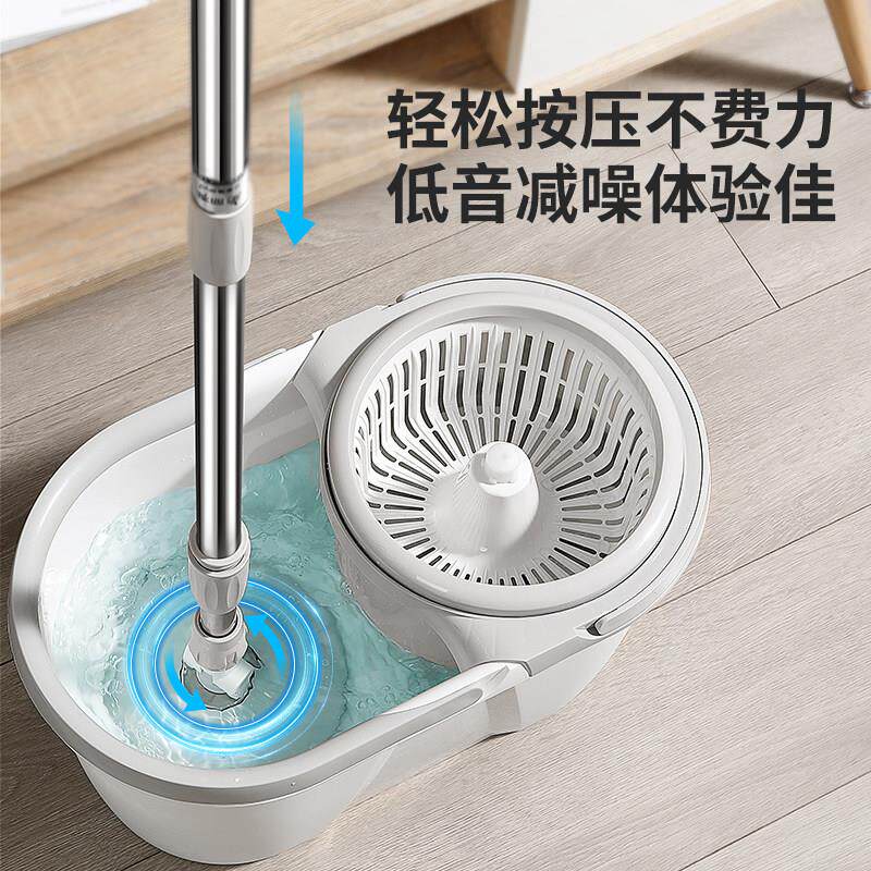 美丽雅免手洗旋转拖把双驱动新款甩水拖可拆式桶自拧水家用包邮