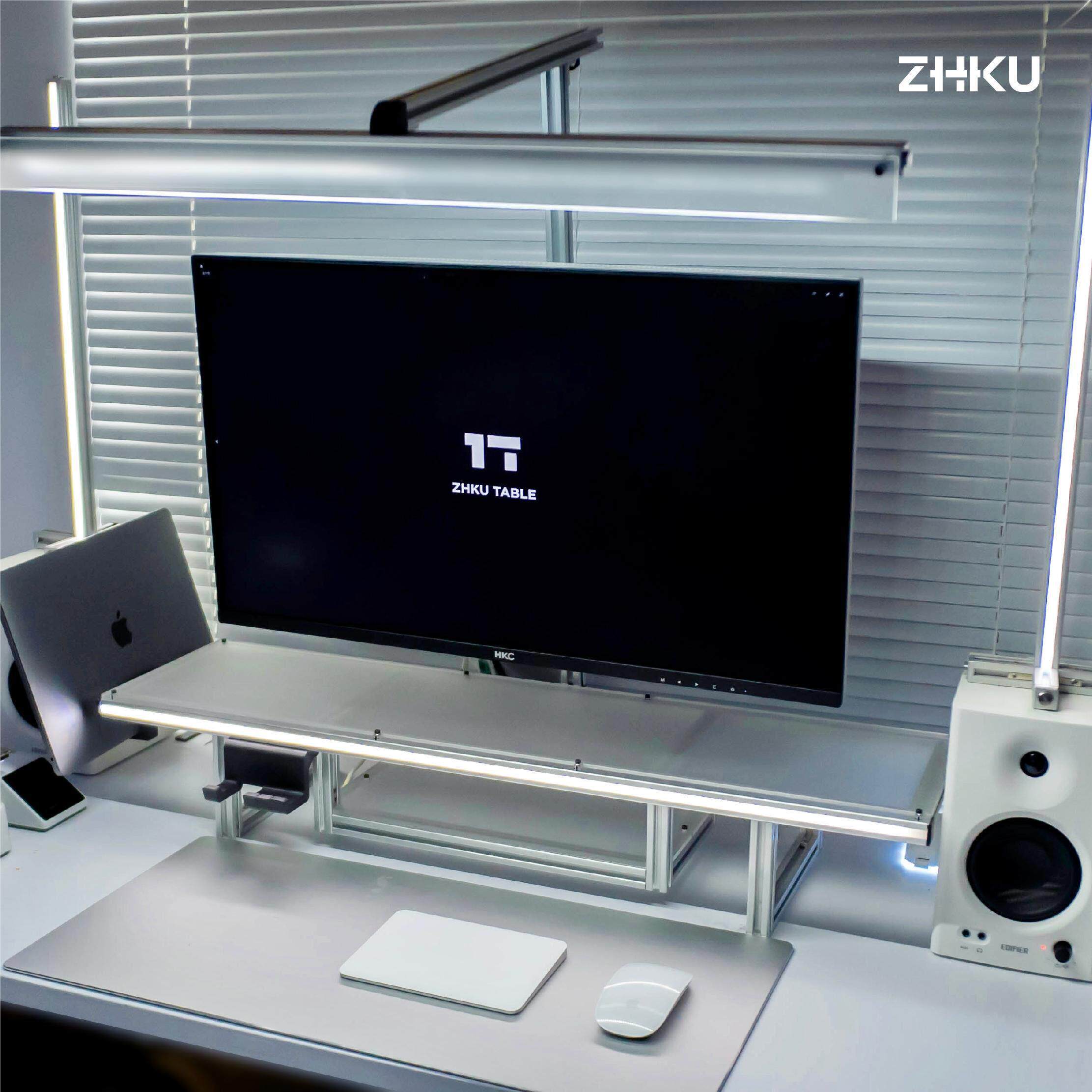 ZHKU原创显示器增高架铝合金压克力模块化电脑桌面收纳垫高桌搭