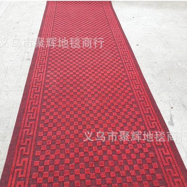 酒走道防滑门垫走廊地毯店vc提子花方格小方格卷材垫子p红色格地