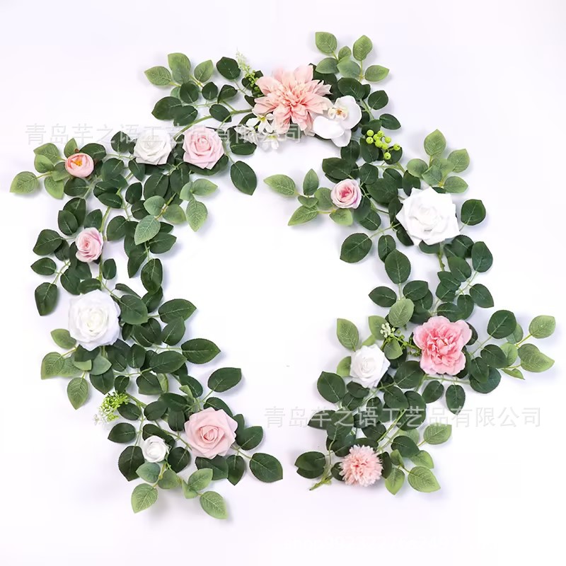 高端仿真玫瑰藤蔓桌花婚庆装饰