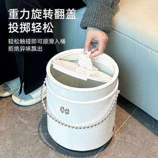 高颜值轻奢垃圾桶带盖家用客厅卧室卫生间厕所大容量创意网红马小