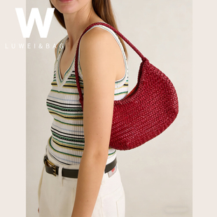 Dragon8020编织包女真皮月牙包小众法式 半月包 牛皮腋下包2026新款