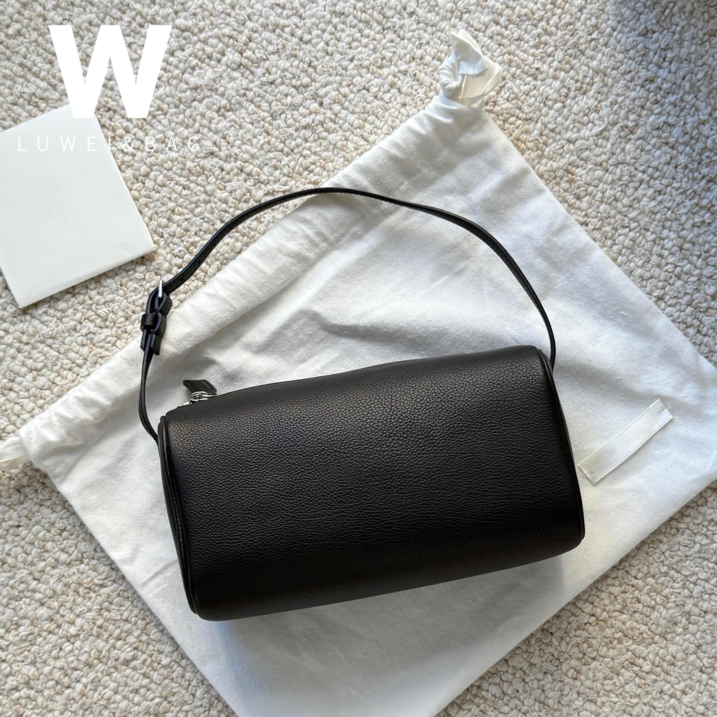 Row真皮笔筒包高级感牛皮手拎包