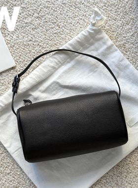 90sRow风真皮笔筒包牛皮小手拎包2025新款笔袋包高级感斜挎包小包