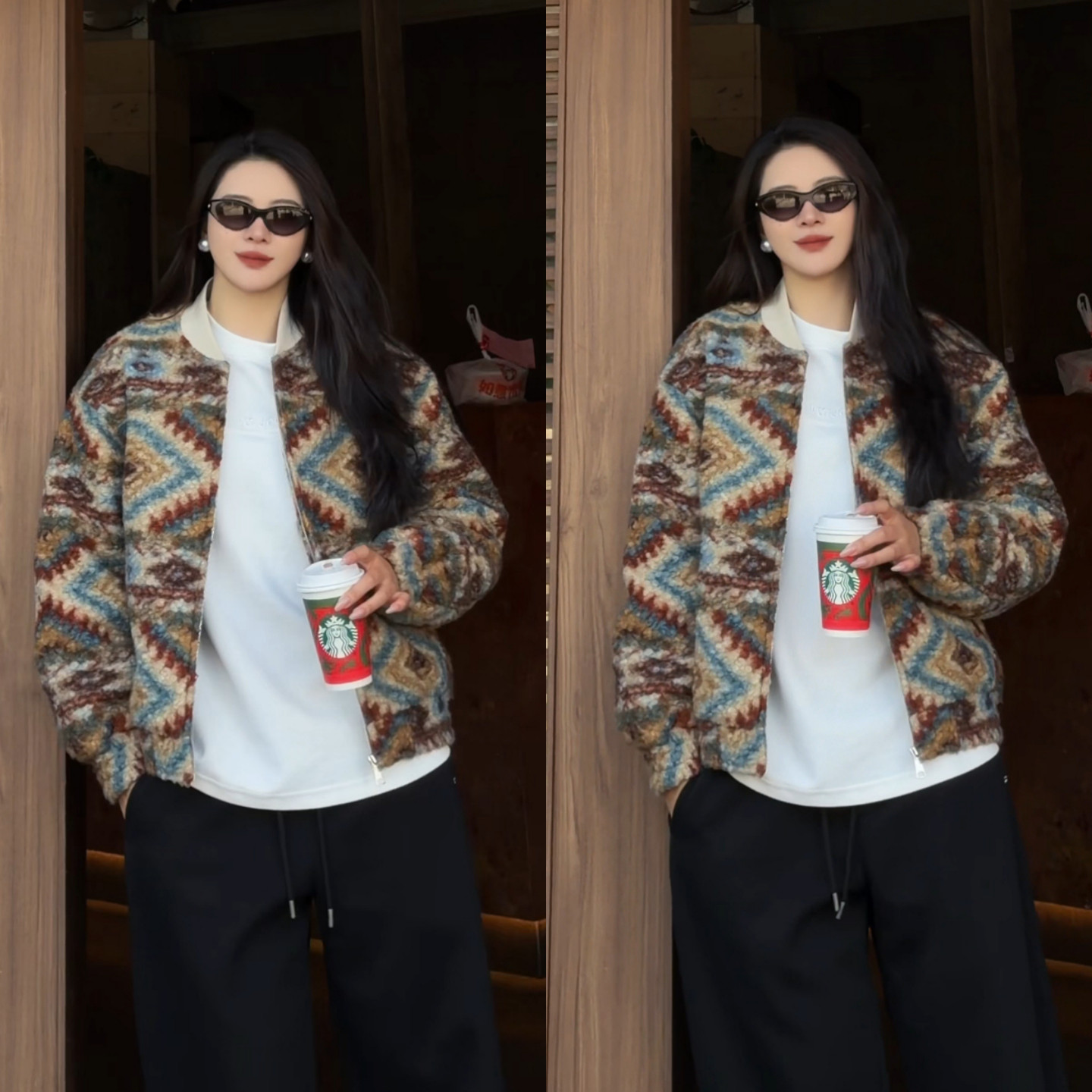 费尔岛风复古夹棉夹克男冬季潮流百搭舒适保暖外套情侣款棉服上衣