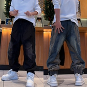 热血爆帅 冬季 硬汉风冲锋机能多口袋厚款 工装 裤 男士 拼接休闲裤
