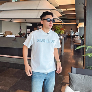 圆领短袖 简约男款 T恤 痞帅潮流个性 时髦洋气百搭轻奢小众春夏新款