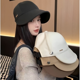 春夏速干防晒帽网红鸭舌帽女百搭显脸小可扎马尾渔夫帽 赵露思同款