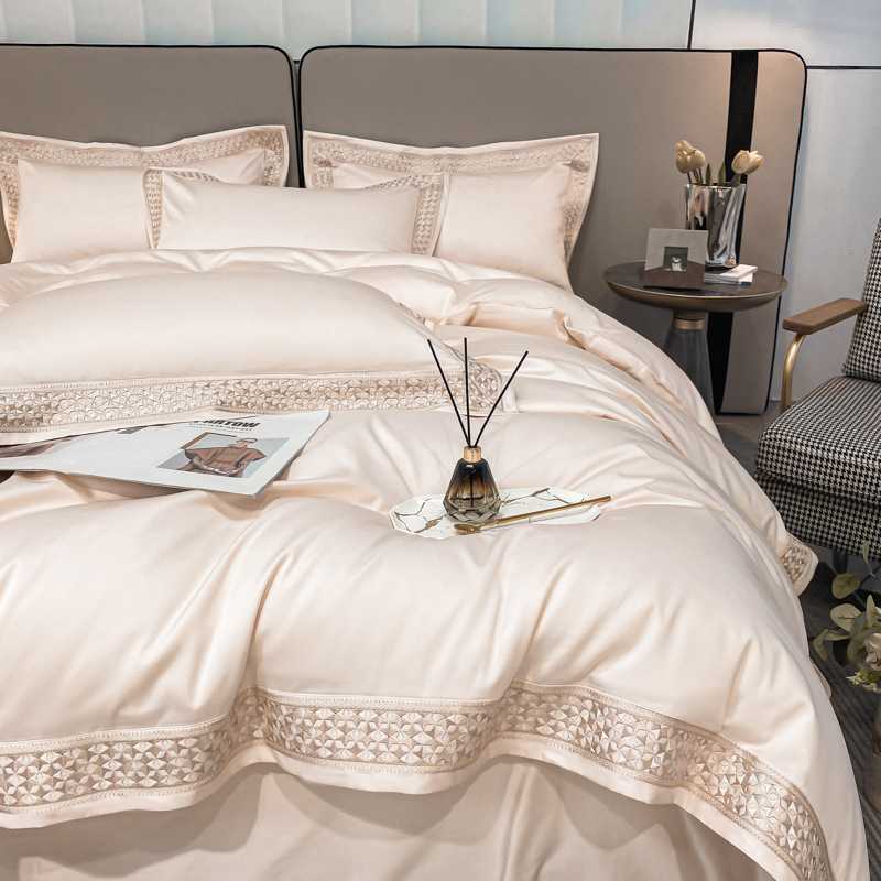 高级感200支匹马棉四件套100纯棉全棉床单被套床笠四季款床上用品