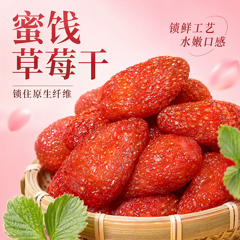 草莓干水果蜜饯草莓脆烘焙雪花酥商用孕妇儿童解馋零食开袋即食