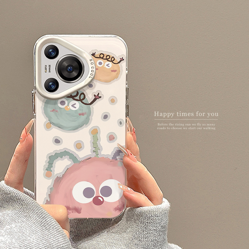 适用华为pura70手机壳粉色小怪兽新款p70pro保护套p60全包防摔mate70pro个性可爱mt50/40p硅胶高级感70网红女