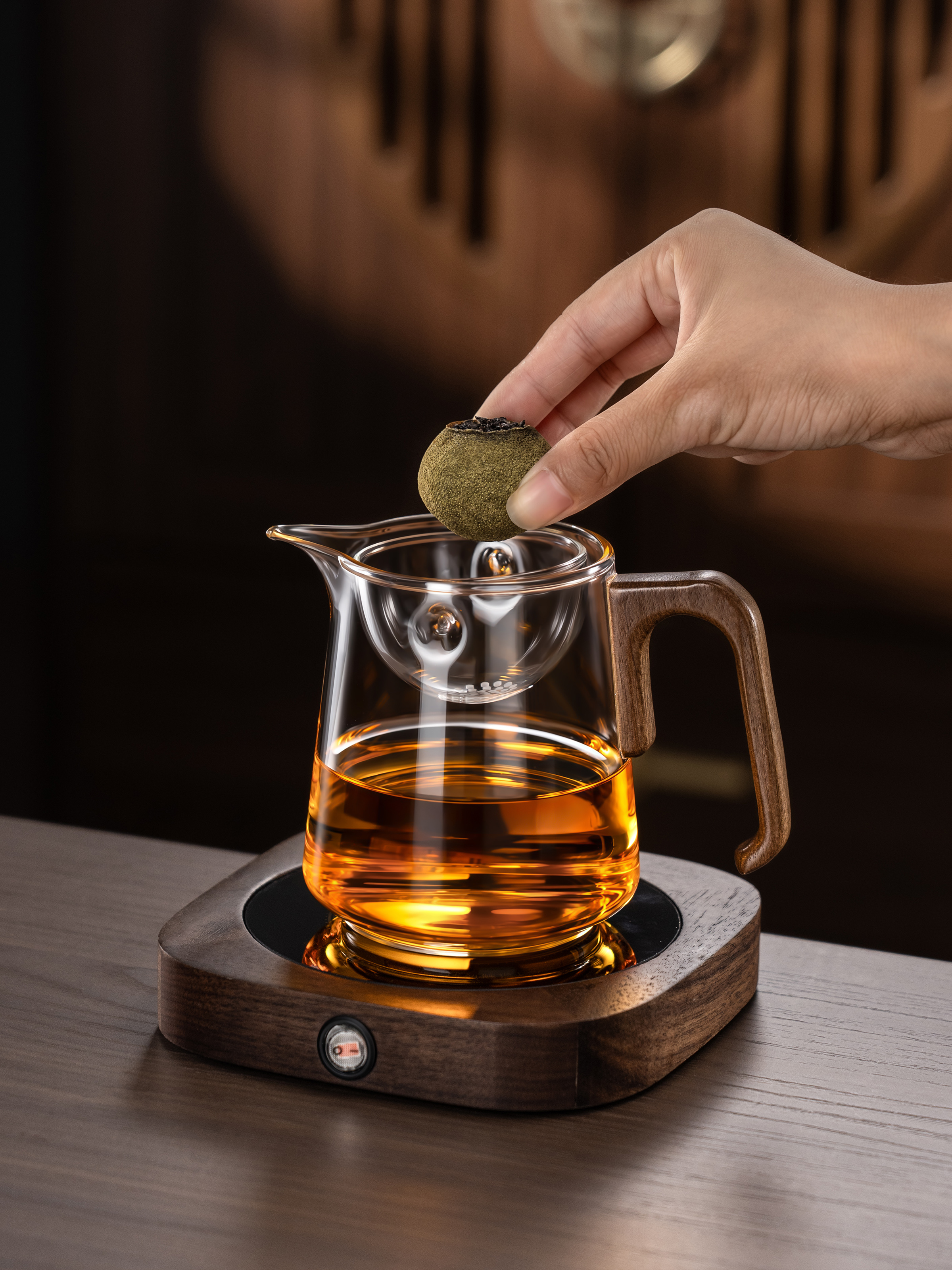 小青柑专用玻璃公道杯耐高温高硼硅分茶器泡茶壶茶水分离茶具套装