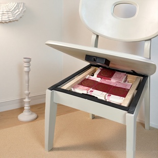 暗格靠背椅隐藏式智能保险实木餐椅单人椅轻奢家用梳妆椅可储物