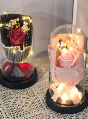 仿真玫瑰向日葵康乃馨花束桌面摆件装饰生日情人节礼物跨境礼品