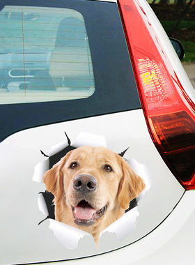 3D真可爱猫咪个性创意汽车车贴狗狗玻璃车贴车门划痕装饰遮挡