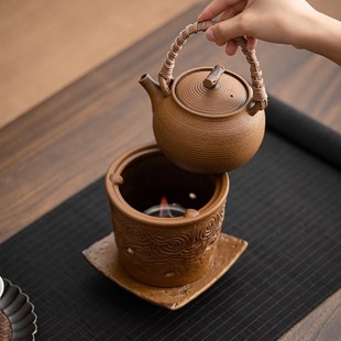 户外釉老岩泥酒精炉煮茶器温茶炉露营酱围炉煮茶配件茶壶 君子阁