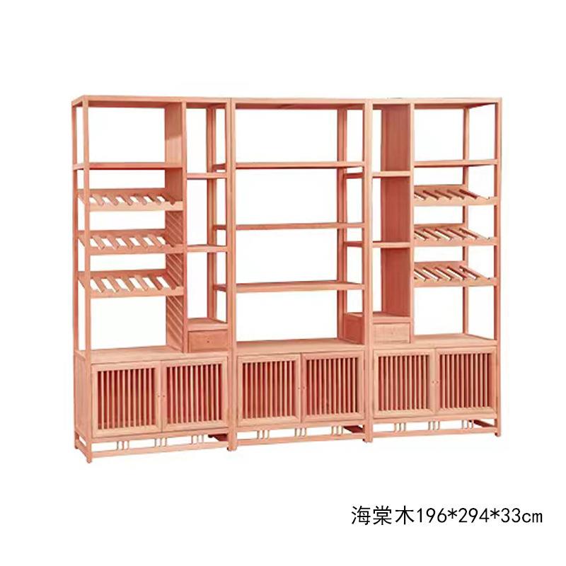新式博古架实木中古典书柜白茬宝GMBGJ置物架办公室多货架阁隔断