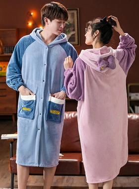 加成人浴袍情水家用可外穿厚居家服冬季新LAQ款睡袍吸式珊瑚绒侣