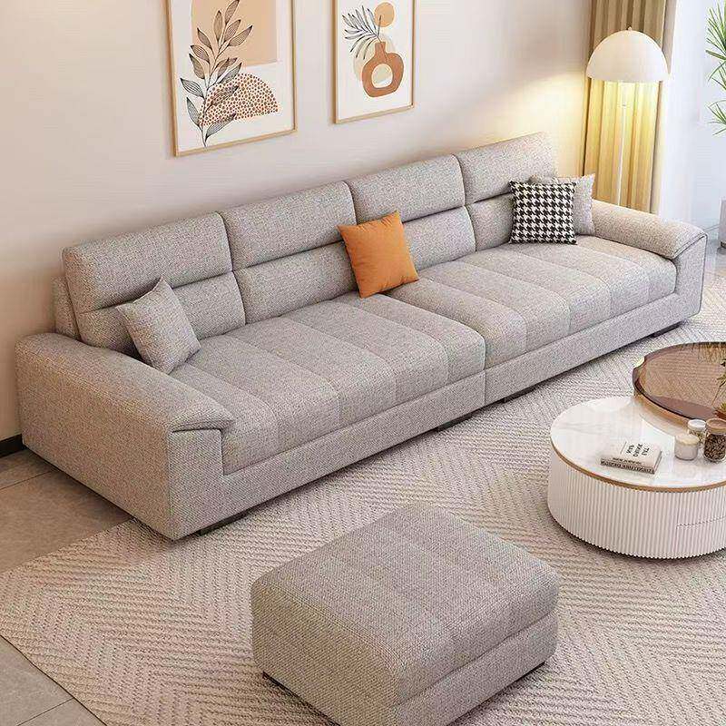 棉麻艺沙发客厅小户约型直排奶nsT5D4ZA油布风简三人四人位布艺发