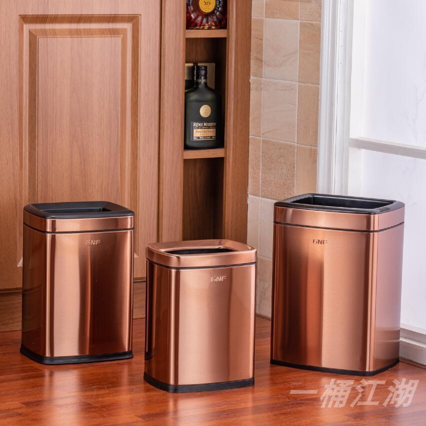 欧简约无盖不锈QGO钢垃圾桶家用客厅卧室大号公室卫生间纸办式厨