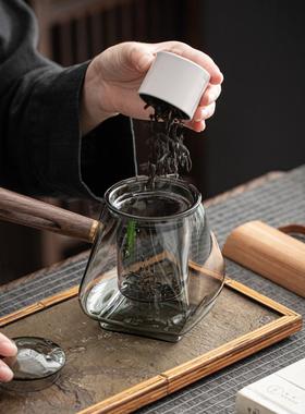 烟灰色玻璃侧把茶壶高家用沏过滤煮茶茶电器耐温陶炉可煮花茶VJD