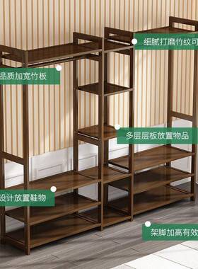 开放式衣衣帽架卧子室简现代简约易家柜用挂衣架QAW收纳衣服包置