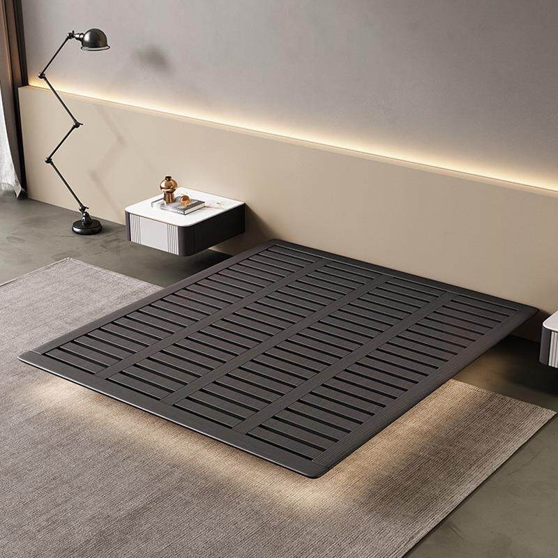 无床头悬浮式床木实现无品牌/代简约主卧意极简排架无靠背床双人