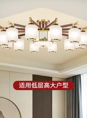 全铜新式吸灯黑中胡OUK桃客灯厅大气中国风别墅顶餐厅灯