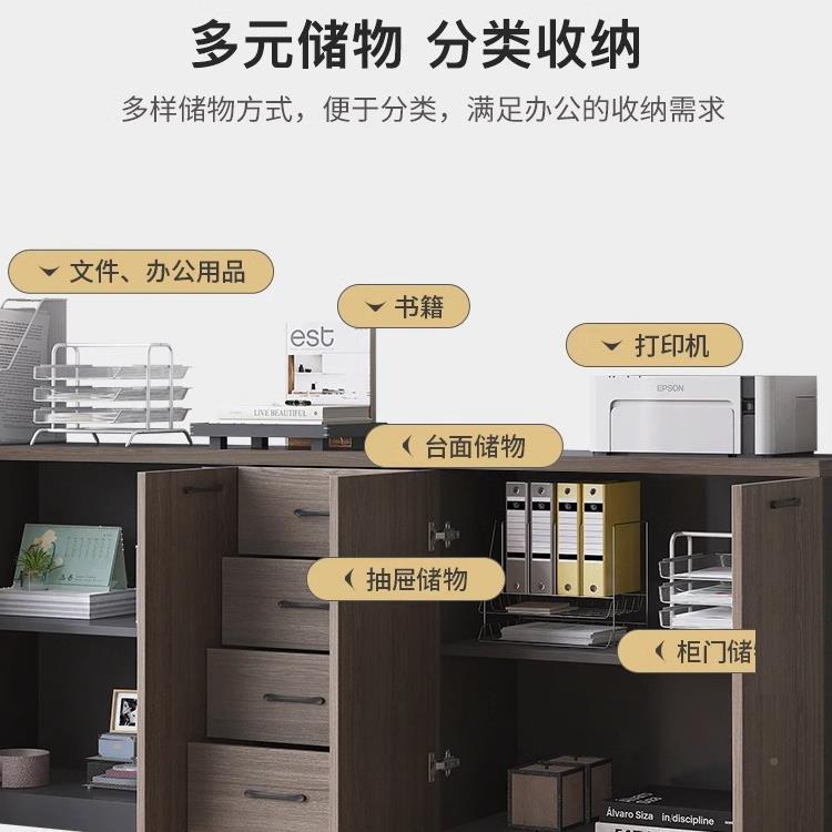 文件柜04.10办公室落地物边柜隔断收纳矮柜茶水小柜子储柜靠墙柜