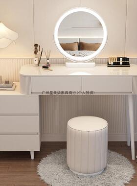 款梳奶油风化妆桌妆台FYY卧室现代约2简025新轻奢化妆台简易小户