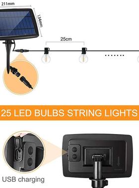 G40太阳能灯串诞户外庭院装饰圣婚节日灯串LED复古G庆40TKM灯串
